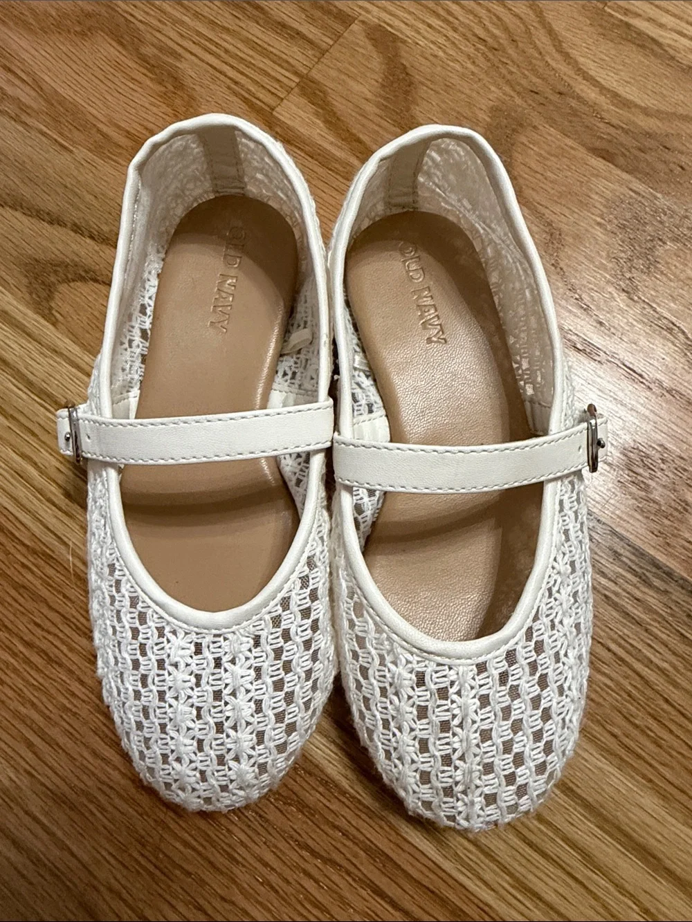 Old Navy White Crochet Mary Jane Flats for Girls